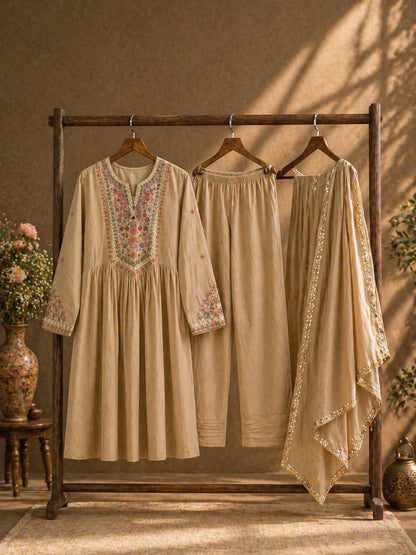 Champagne Grace Anarkali Set