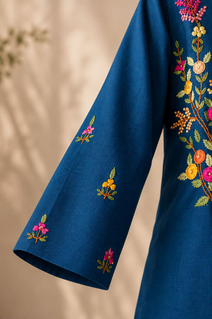 Blue Charm Embroidered Co-ord Set